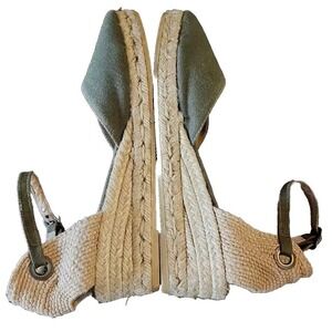 VISCATA Espadrille Sandals Women Sz 7.5 Barcelona Pubol Canvas Olive Green Q05
